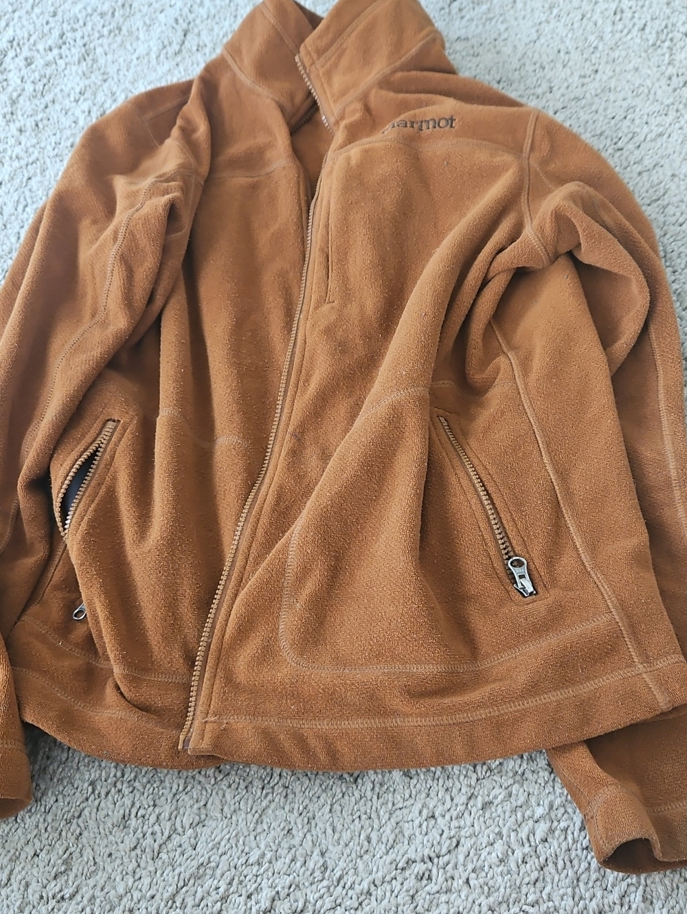 Marmot Men's Caramel Brown Lightweight Fleece Jacket